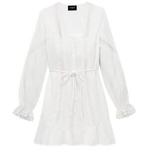 The Kooples White Mini Dress with Tie Waist